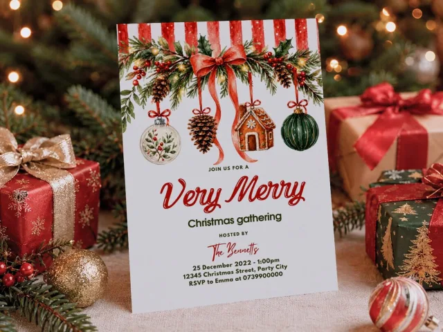 Very Merry Christmas Gathering Invitation