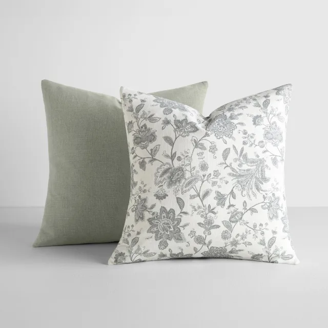 Cotton Slub Throw Pillows, Jacobean