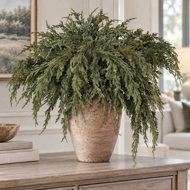 Large Artificial Cedar Branches for Vases, 36", 12 Pcs