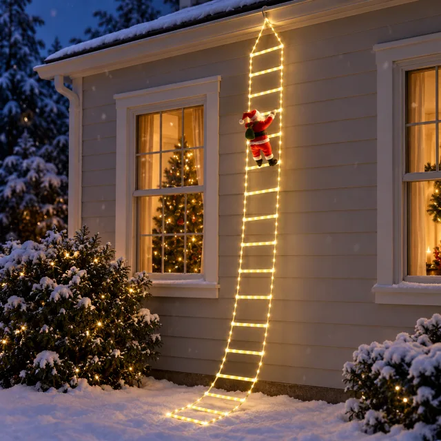 Toodour LED Christmas Decorative Ladder Lights, 10ft