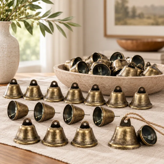 Craft Bells, 24 PCS Bronze Jingle Bells