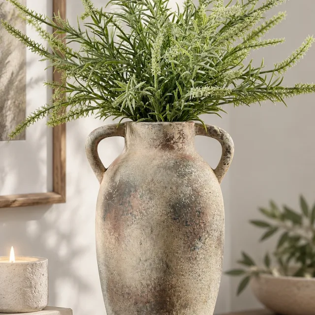 Two-Handle Stoneware Vase