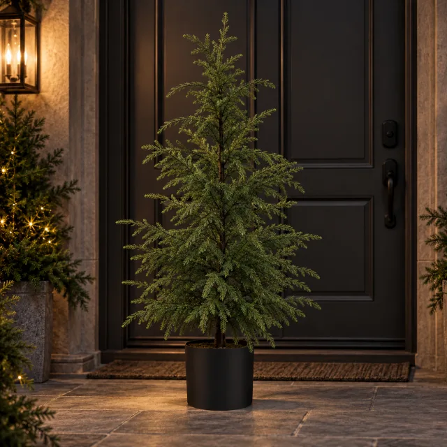 4FT Prelit Norfolk Pine Christmas Tree, 80 LED