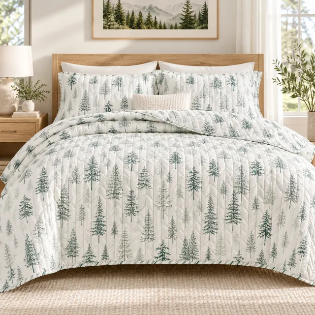 Rustic Lodge Quilt Set, 3-Piece Full/Queen