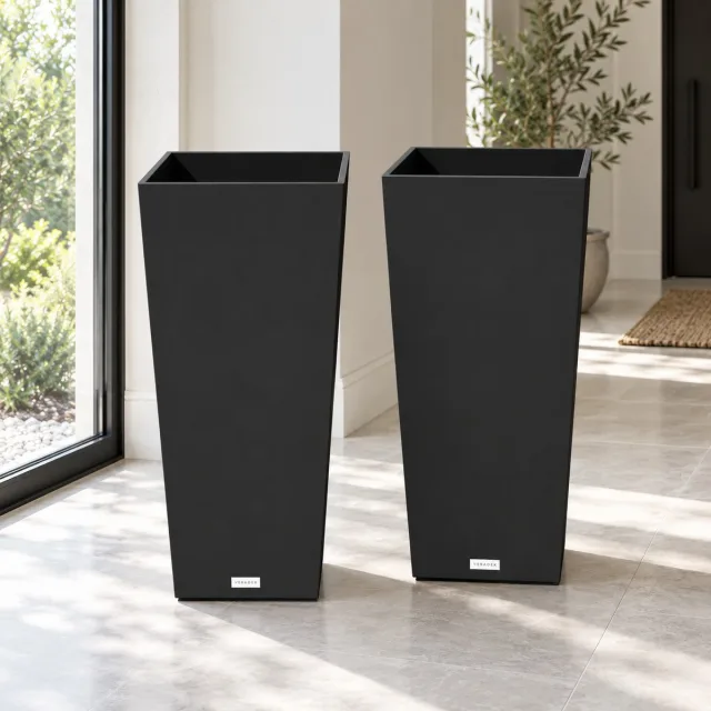 Veradek Pure Series Tall Tapered Planter with Shelf