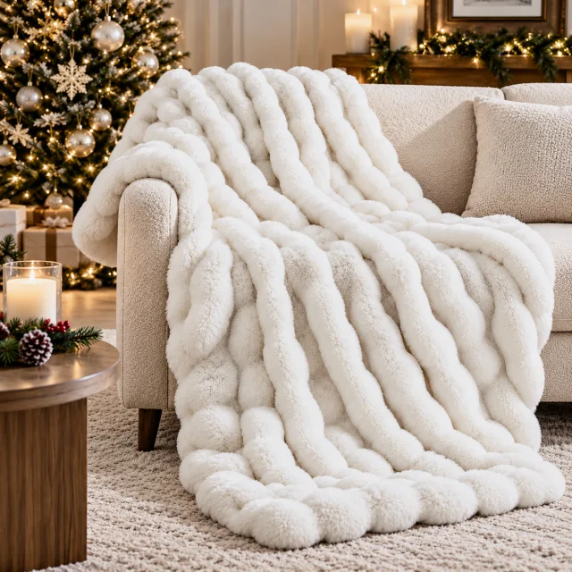 Ultra Soft Cozy Faux Fur Throw Blanket