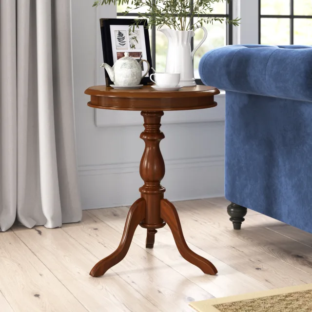 Round Pedestal End Table