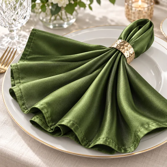 Olive Satin Napkins
