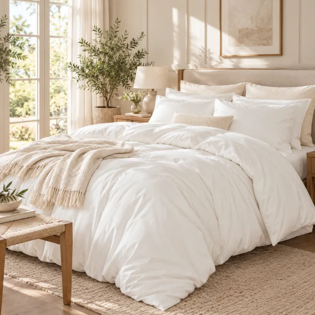 White Washed Cotton Duvet Cover Set, King