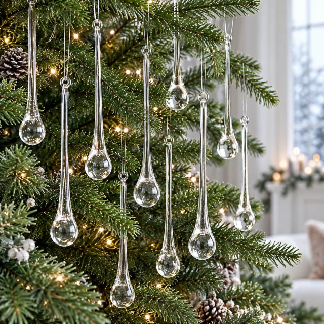 Clear Glass Teardrop Ornaments
