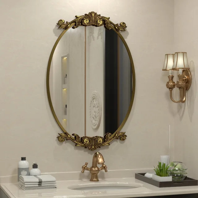 Dieudson Oval Baroque Wall Mirror