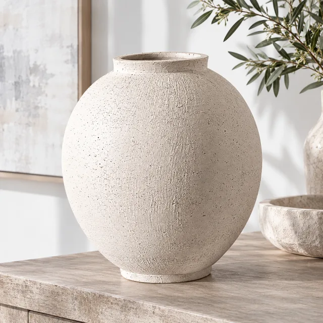 Ceramic Vase, Sandstone White