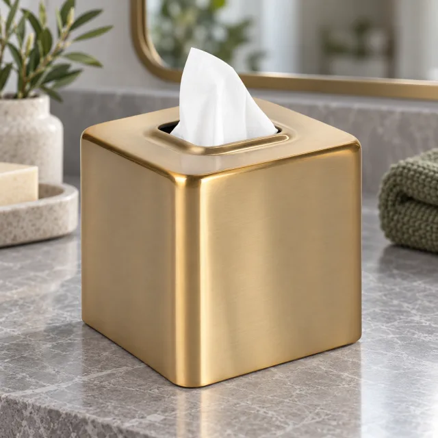 Metal Square Tissue Box Cover