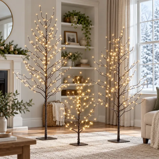 Lightshare Set of 3 Star Light Trees, 3 ft, 5 ft and 6 ft